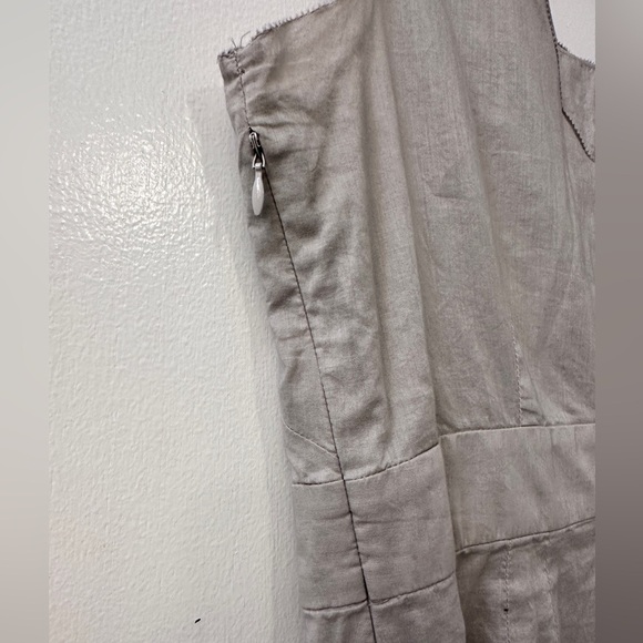 Ann Taylor LOFT Gray Cotton Sheath Dress Floral Applique With Beads Size 10 - Picture 8 of 15